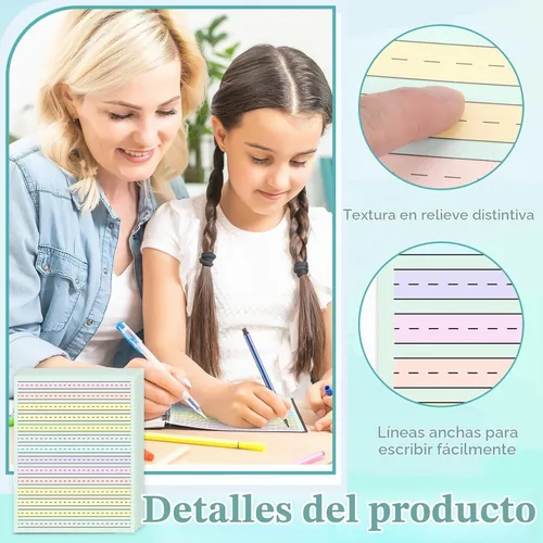 Vista 3 de 50 hojas de papel de escritura a mano de 0.5 pulgadas de ancho de línea