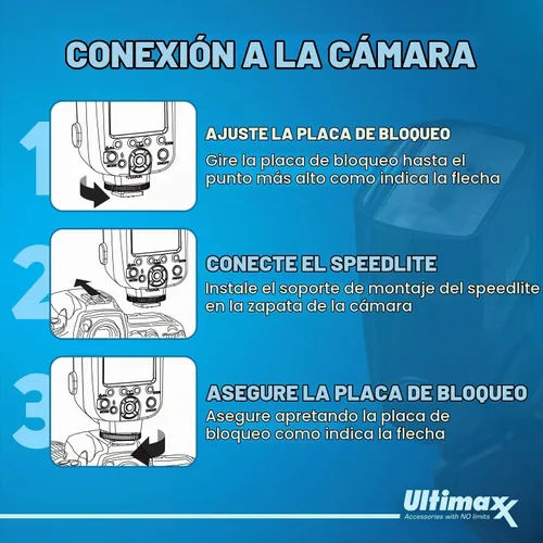 Vista 5 de Ultimaxx Flash TTL profesional con pantalla LCD y fundas para Canon EOS 5DS 5DSR 5S Mark IV 5D Mark IV 6D 6D Mark II 7D 77D 90D M5 M50 R RP Rebel
