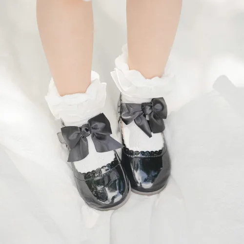 Vista 3 de Meckior Zapatos de vestir Mary Jane para niña pequeña, zapatos de ballet para niña, zapatos de fiesta, escuela, zapatos de princesa con lazo