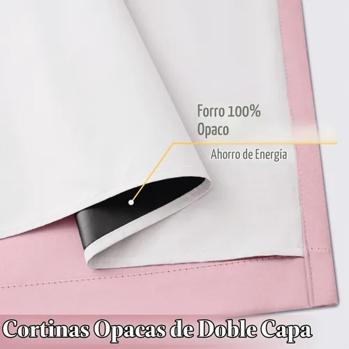 Vista 4 de Yakamok Paneles de cortina 100% opacos de 63 pulgadas, cortinas que bloquean el frío y la luz para el cuarto de los niños, cortinas con aislamiento