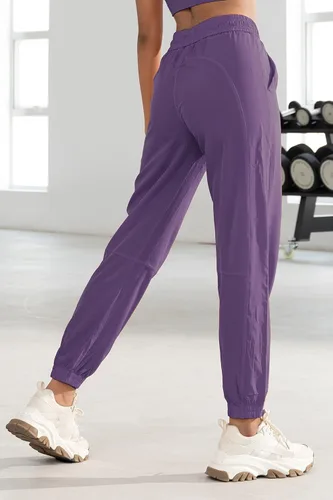 Vista 5 de YETOWA Pantalones deportivos de yoga para mujer, con cordón y bolsillos, para entrenamiento, atletismo, descanso