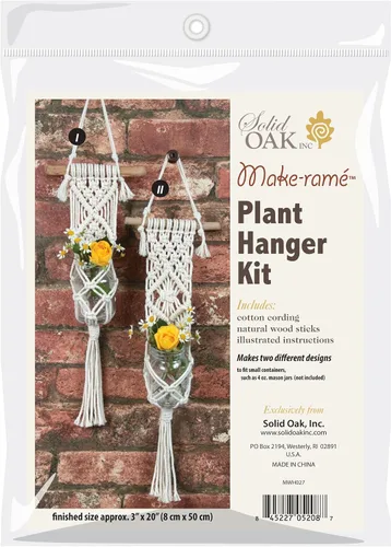 Vista 3 de SOLID OAK MACRAME PLNT HNGR KT TWO MINIS, US:Talla única