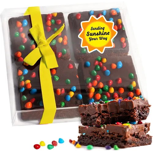 Vista 16 de Cesta de regalo de galletas de brownies de Pascua, regalo de comida de chocolate envuelta individualmente para hombres, mujeres y niños, paquete
