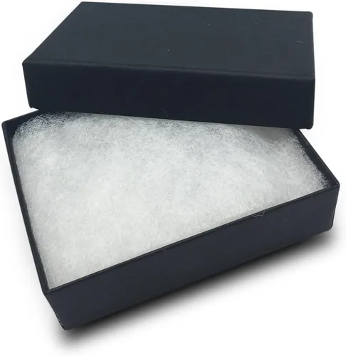 Vista 3 de The Display Guys Cajas de cartón con algodón para joyería 100 unidades Negro mate