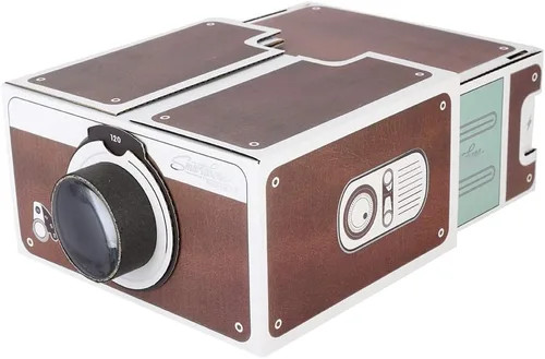 Vista 6 de Proyector portátil para teléfono inteligente, cine en casa de bricolaje, LED, DLP, marrón, conector de 0.138 in, USB