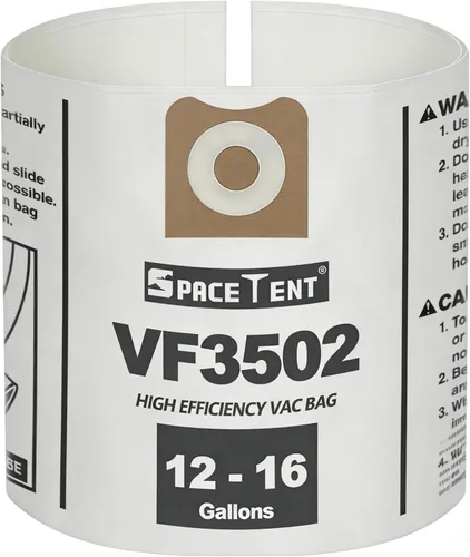 Vista 20 de SpaceTent Paquete de 3 bolsas de repuesto VF3502 tamaño A para aspiradoras rígidas de 12 a 16 galones, parte # 23743, bolsas de filtro de polvo