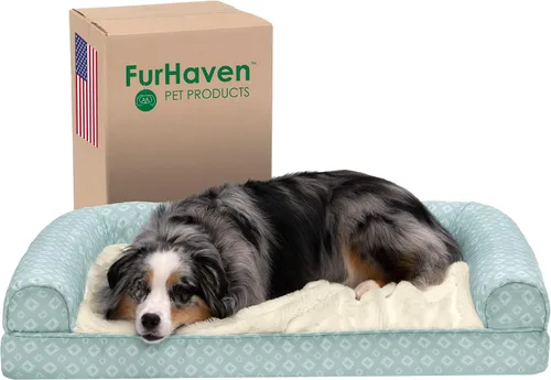 Vista 19 de Furhaven Acogedora cama ortopédica para perros medianos y pequeños con cojines extraíbles y funda lavable, para perros de hasta 35 libras - Sofá