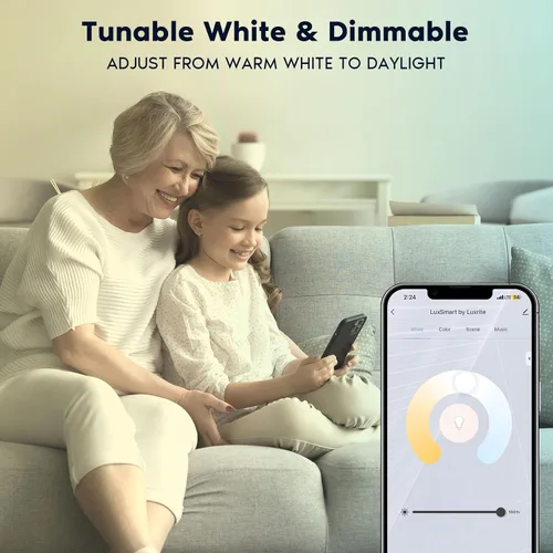 Vista 4 de LUXRITE Paquete de 12 luces empotrables LED inteligentes cuadradas de 6 pulgadas, cambio de color RGBW, control de aplicación WiFi, control de voz