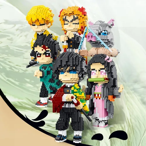 Vista 5 de MACTANO Figura de anime Giyuu Tomioka Mini bloques de construcción
