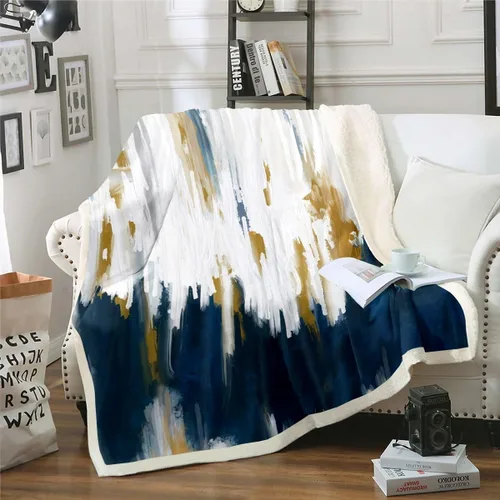 Vista 29 de Erosebridal Manta de sherpa moderna para niños y adolescentes, color naranja, verde azulado, negro, manta para silla, manta de forro polar con rayas