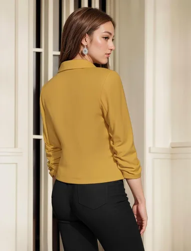 Vista 4 de Hybrid & Company Chaqueta ligera y elástica para mujer, estilo casual, para el trabajo, la oficina, hecha en Estados Unidos