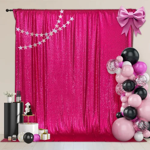 Vista 34 de PartyDelight Cortinas de Fondo de Lentejuelas 2 Paneles Negro 5 Pies x 10 Pies Telón de Fondo para Fotografía Cortina de Boda Eventos Especiales