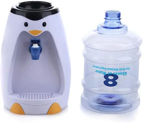 Vista 2 de Mini dispensador de agua de 2,5 litros 8 vasos dispensador de agua estilo pingüino