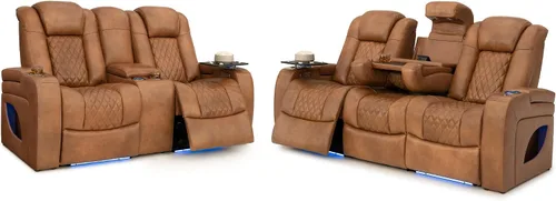 Vista 11 de Seatcraft Anthem LT - Sofá de cine en casa con mesa plegable Marrón
