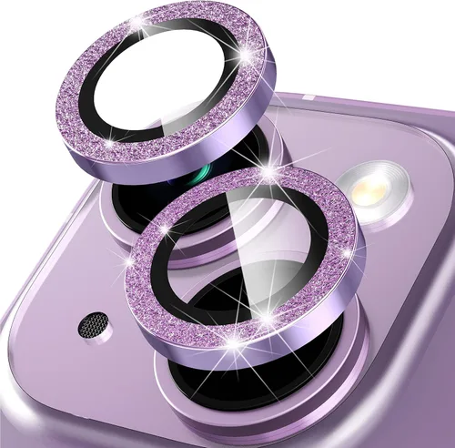 Vista 8 de Suoman Protector de lente de cámara para iPhone 14 de 6.1 pulgadas, protector de lente de cámara de 6.7 pulgadas, película de vidrio templado 9H