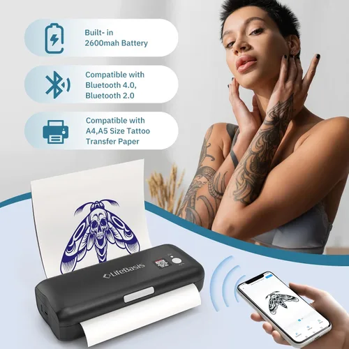 Vista 2 de LifeBasis Impresora de plantillas de tatuaje Bluetooth