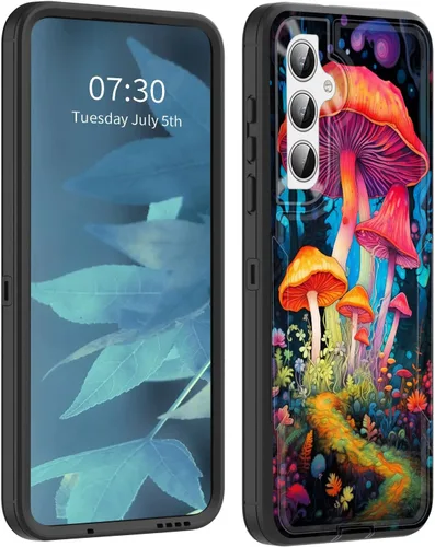 Vista 9 de Funda para Galaxy S23 5G, híbrida de doble capa (tapa a prueba de polvo integrada) (soporte magnético para automóvil) a prueba de golpes, protección