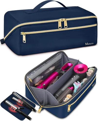 Vista 9 de Mancro Estuche de transporte para Shark FlexStyle, bolsa de viaje acolchada para herramientas para el cabello con alfombrilla resistente al calor