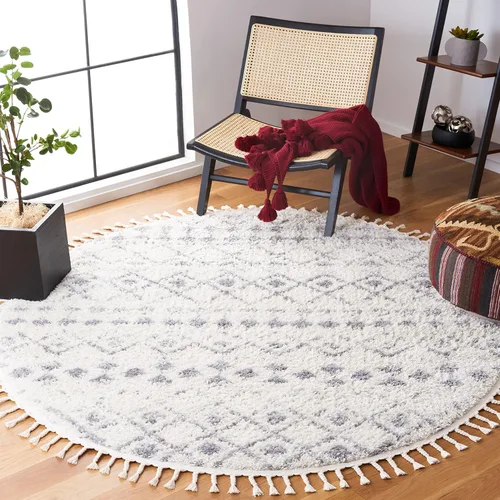 Vista 40 de SAFAVIEH Berber Fringe Shag Collection - Alfombra decorativa de 2 pies 2 pulgadas x 4 pies, color crema y gris oscuro, diseño que no desprende