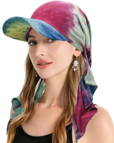 Vista 17 de ZLYC Gorro de quimioterapia para mujer, visera para la cabeza, bufanda preatada, gorra ligera de calavera Blanco sólido