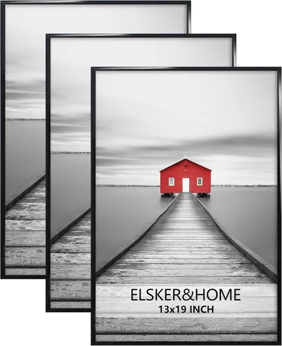 Vista 31 de ELSKER&HOME Marco de póster de 8 x 24 pulgadas, paquete de 3 portarretratos Negro