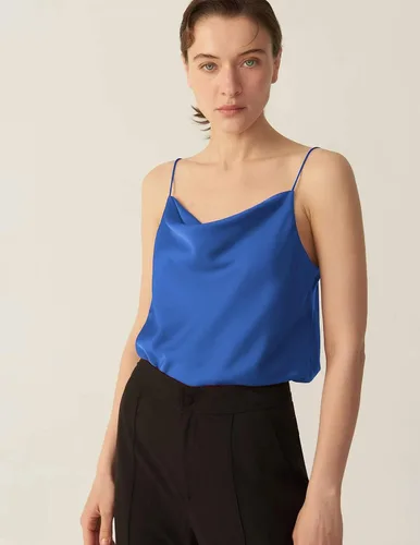 Vista 6 de Ekouaer Womens Cowl Neck Tank Tops Satin Camisole Basic Silky Loose Shirt Blouse