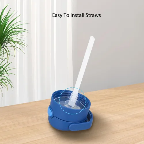 Vista 4 de Pajitas de repuesto compatibles con Thermos Funtainer botella de agua de 12 onzas (paquete de 6)