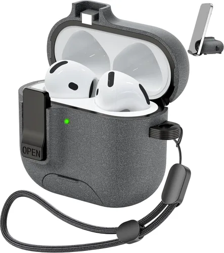 Vista 17 de Funda AirPods Pro de 2ª/1ª generación con kit de limpieza (HaloLock), soporte ajustable antideslizante, revestimiento antihuellas y precisión