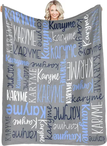 Vista 32 de Mantas personalizadas con nombres, regalos para bebés, niñas y niños, manta personalizada de vellón suave y sherpa con nombre para niños y adultos