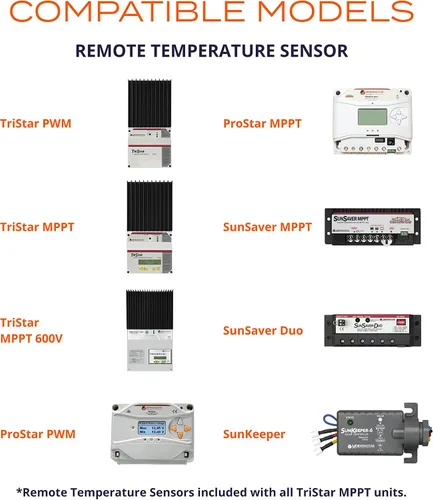 Vista 3 de Morningstar Tristar 45A PWM Controlador de carga solar 12V/24V/48V Baterías con sensor de temperatura remoto