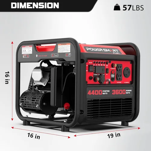 Vista 7 de PowerSmart Generador portátil de 4400 vatios para uso de emergencia