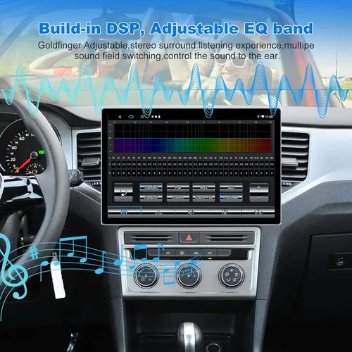 Vista 9 de 6+128GB Android 15 Qualcomm estéreo para coche con CarPlay Android Auto, pantalla táctil QLED de 12 pulgadas Actualización de navegación