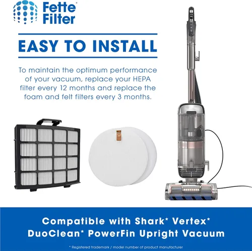 Vista 7 de Fette Filter - AZ2000 Kit de filtro premium compatible con Shark Vertex DuoClean PowerFin aspiradora vertical AZ2000 AZ2000W AZ2002 Comparar