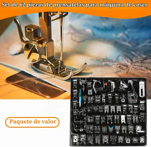 Vista 5 de Juego de 62 piezas para máquina de coser, kit de accesorios para máquina de coser Babylock, Elna, máquinas de coser