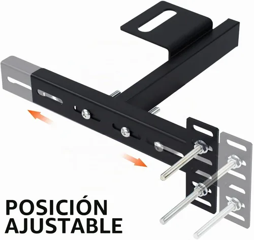 Vista 8 de Paquete de 2 soportes de cabecera ajustables para base de cama, kit de soportes de cabecera de metal para marco de cama, kit de extensión de estribo