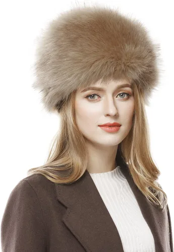Vista 19 de Lovful Sombrero de invierno para mujer, de piel sintética, estilo cosaco ruso, sombrero de abrigo de invierno
