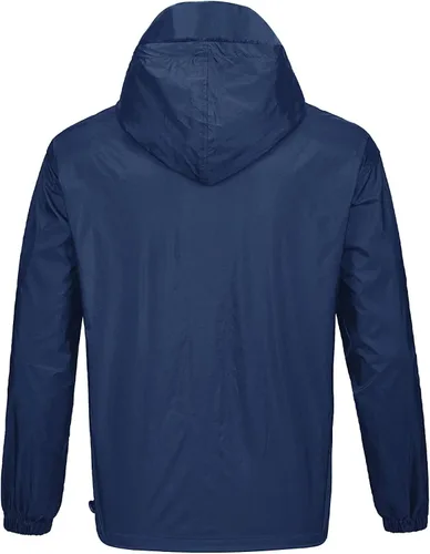 Vista 3 de SWISSWELL - Chaqueta impermeable rompe vientos para hombre, ligera, con capucha