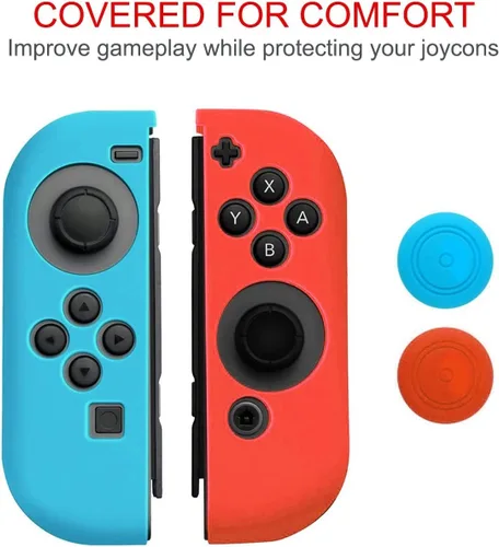 Vista 3 de Switch Accessories Bundle, Grip Protective CoverJoy-ConAnalog CapCard Case, Screen Protector, Cable & More Value Bundle, Carrying Case for Switch