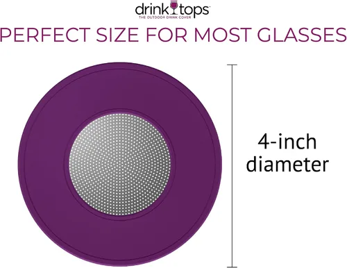 Vista 5 de Drink Tops - Fundas de silicona ventiladas para copas de vino, cubierta pesada que permite que el aire circule, protectores de vidrio