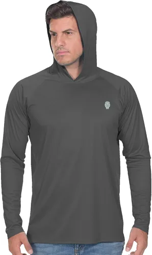 Vista 11 de Camisa de pesca para hombres de manga larga, con protección solar SPF 50+ UV, camiseta tipo sudadera Negro
