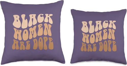 Vista 3 de African American Educated Elevated Pride Groovy Black Women are DOPE - Almohada de piel marrón melanada, 16 x 16 pulgadas, multicolor