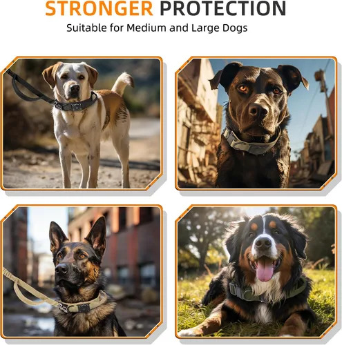 Vista 7 de Collar táctico para perro con AirTag, 100% impermeable, collares para perro Apple Air Tag integrados con soporte rígido de PC para AirTag, collar