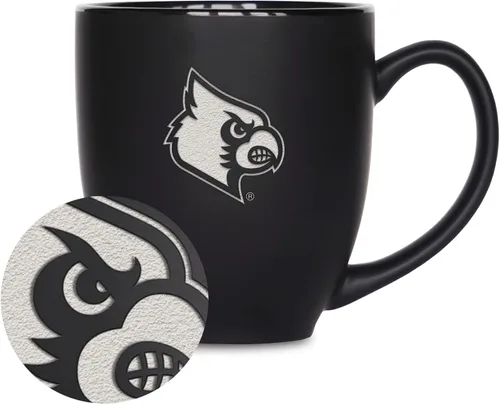 Vista 152 de Rico Industries - Taza de cerámica mate negra con grabado láser estándar de 15oz para NCAA (escuelas T & U) - Para bebidas calientes o frías