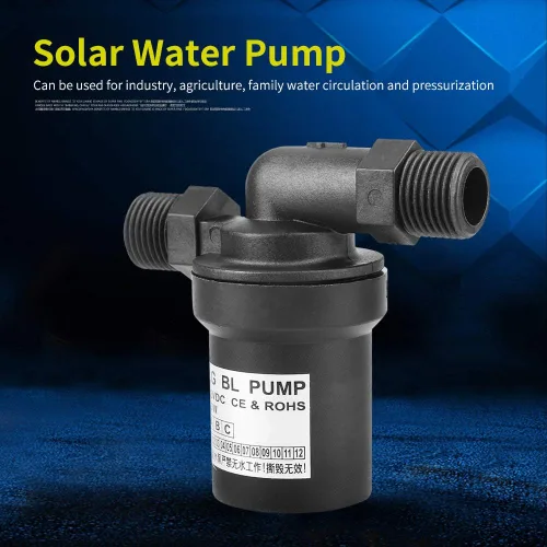 Vista 3 de HURRISE DC 12V 10W Calentador de agua solar Bomba de circulación sin escobillas Sumergible de bajo ruido 1/2 hilo Sistema de agua caliente para uso
