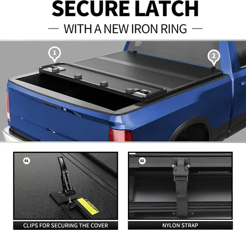Vista 5 de OEDRO Cubierta rígida para caja de camión cuádruple plegable para Ram 1500