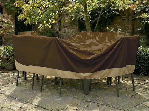 Vista 12 de LAMINET Cubierta para muebles de exterior de plástico impermeable resistente y transparente - Cubierta para mesa rectangular - Protección para 3