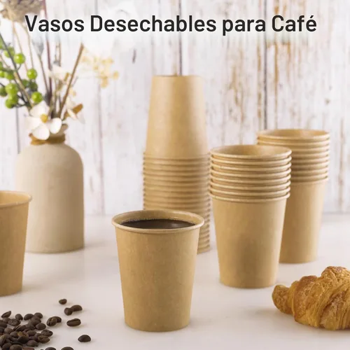 Vista 3 de LITOPAK - Paquete de 300 tazas de café desechables, vasos de papel kraft de 8 onzas 300-KRAFT-8OZ