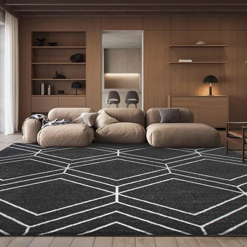 Vista 70 de SAFAVIEH Adirondack Collection - Alfombra decorativa, 2 x 3 pies, color negro y marfil, diseño geométrico moderno, no desprende pelusa y de fácil