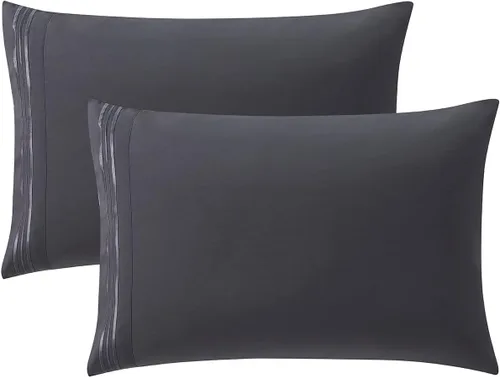 Vista 60 de Clara Clark Fundas de almohada de tamaño estándar – Funda de almohada ultra suave, fundas de almohada de microfibra ligera tamaño Queen – Juego de 2
