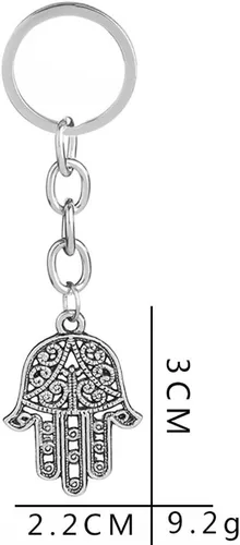 Vista 8 de Meiligo® Moda retro mal de ojo llavero joyería hueco protector mano de Fatima Palm Charm Key Rings